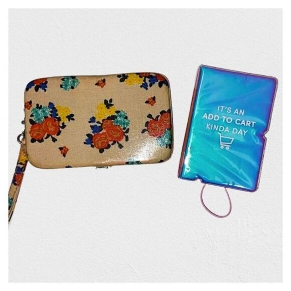 Set of 2 Card Holder Organizer with ID Credit‎ Card Holder and Detachable strap